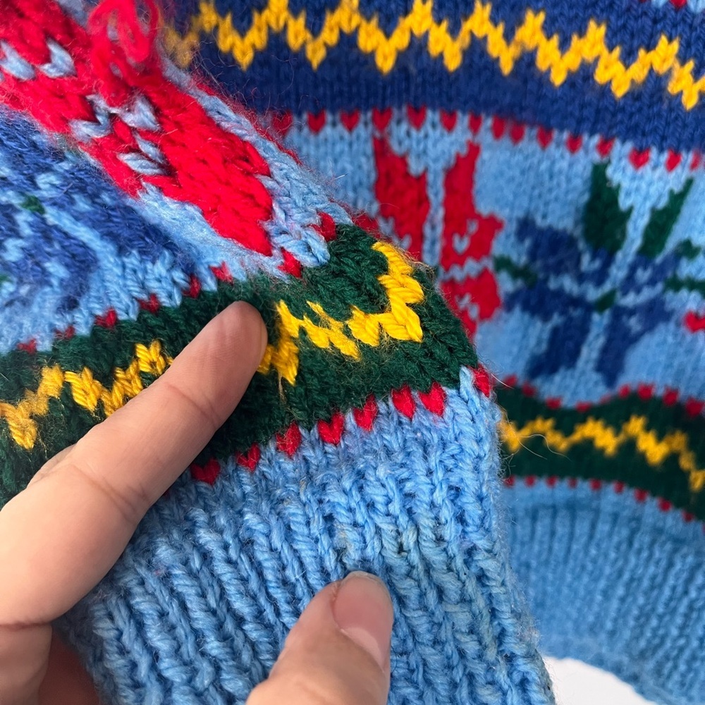 Vinty handmade Colorful Patterned kids  snowflake Knit Sweater - Picture 4 of 7